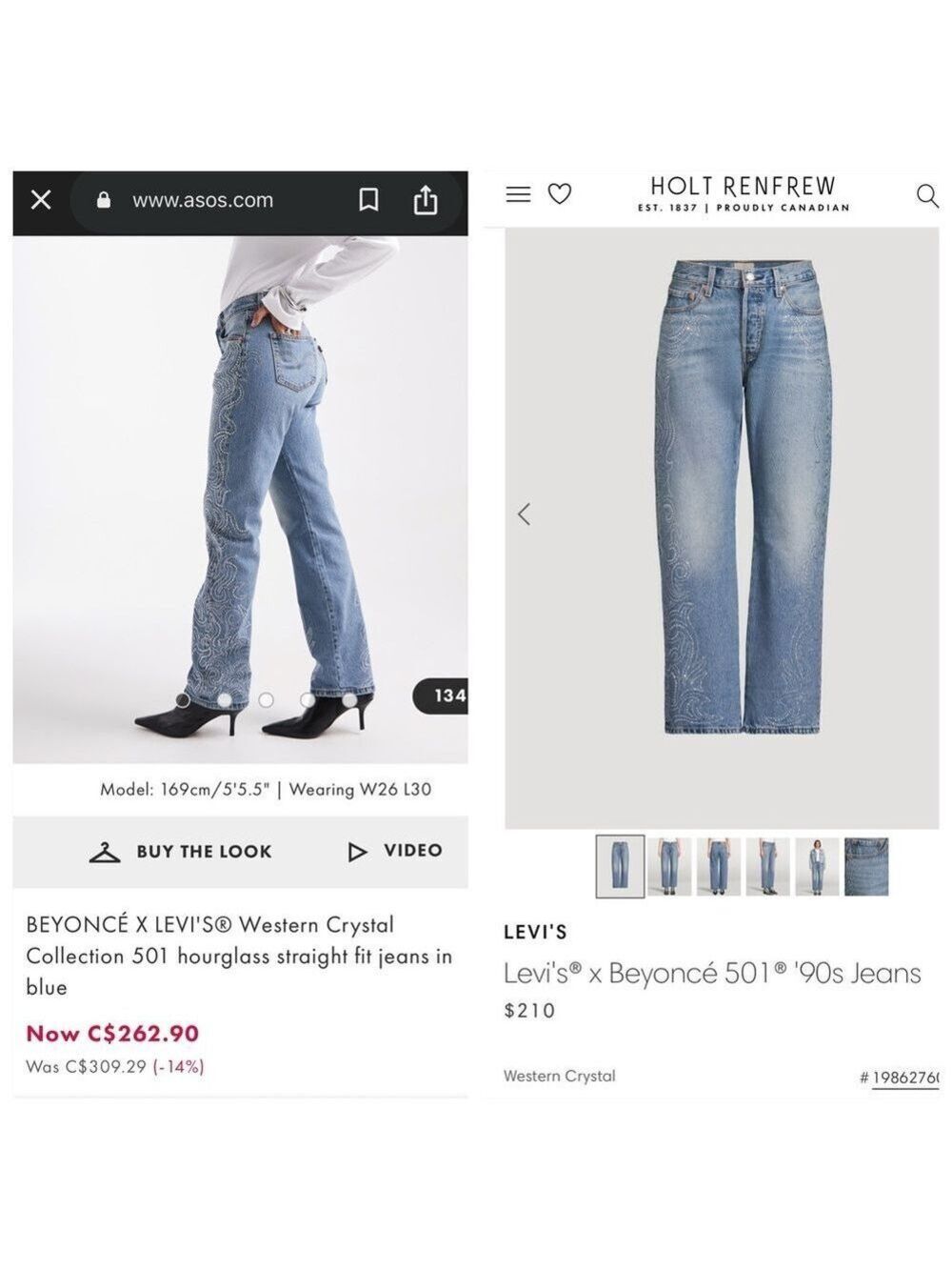 Levi's x Beyoncé 501 90s Jeans Size 27 - Picture 6 of 16